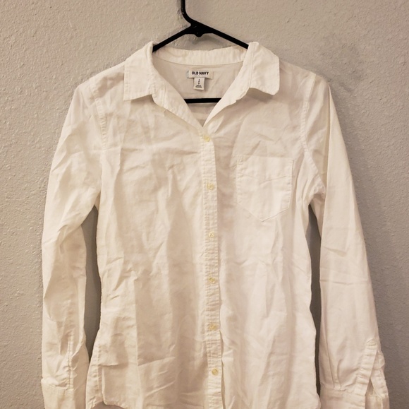 Old Navy White Button Up Dress Shirt - Picture 1 of 4